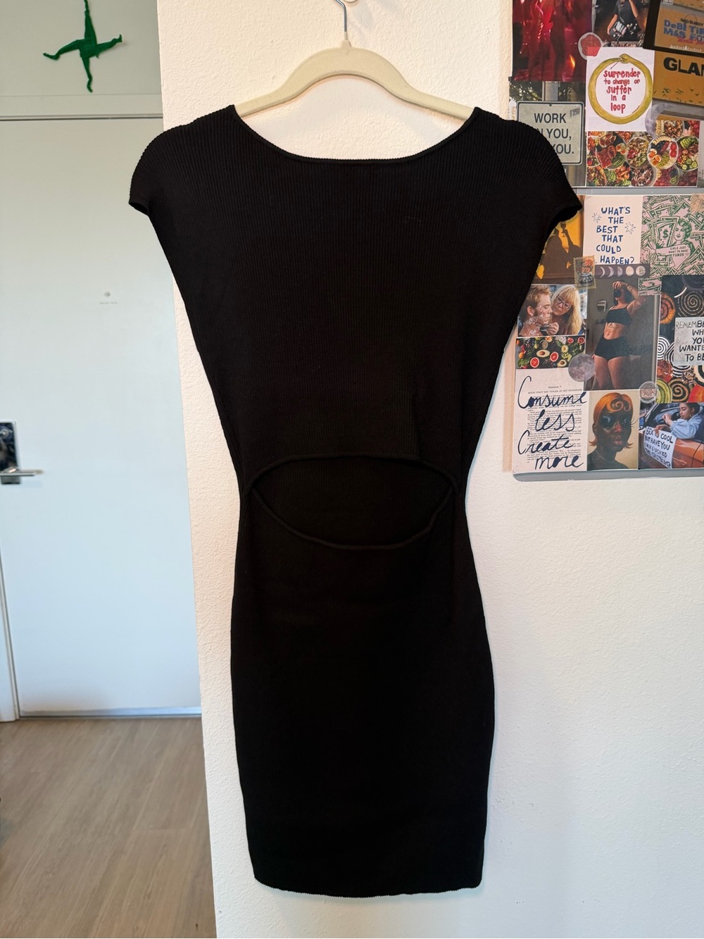 Black Cutout Mini Dress with Sleek Fit